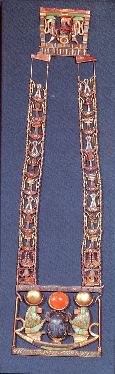 Collana del Sole Nascente, dalla tomba di Tutankhamon (c.1370-52 a.C.) Nuovo Regno da Egyptian 18th Dynasty
