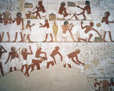 Vasai e lavoratori, affresco, cappella, Tomba di Rekhmire (TT100), Sheikh Abd el-Qurna, Tebe (Lista del Patrimonio Mondiale Unesco) da Egyptian 18th Dynasty