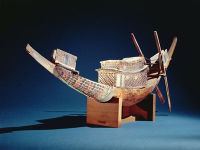 Modello ridotto di una barca dalla Tomba di Tutankhamon da Egyptian 18th Dynasty