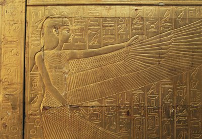 Rilievo sul pannello esterno posteriore della seconda cappella funeraria, Tesoro di Tutankhamon, Egitto, civiltà egizia, Nuovo Regno, XVIII dinastia da Egyptian 18th Dynasty