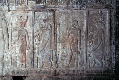 Rilievo con Neith, Opet, Hor Hijen e Hirent, Tempio Mortuario di Hatshepsut, Deir el-Bahari, Necropoli Tebana (Lista del Patrimonio Mondiale dell
