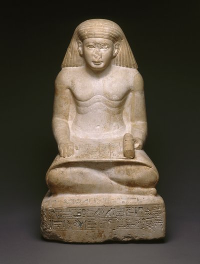 Statua dello scriba di Amunhotep, figlio di Nebiry, c.1426-1400 a.C. (calcare) da Egyptian 18th Dynasty