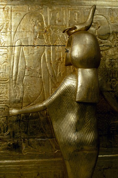 Statua di Selkhet (dettaglio), cappella dorata di Tutankhamon, dalla Tomba di Tutankhamon, civiltà egizia, Nuovo Regno, Dinastia XVIII da Egyptian 18th Dynasty