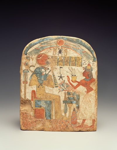 Stele che raffigura il defunto davanti a Horus, da Luxor, Nuovo Regno da Egyptian 18th Dynasty