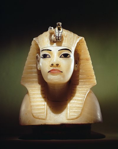 Tappo di una delle urne canopiche, dalla tomba di Tutankhamon da Egyptian 18th Dynasty