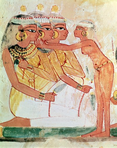 La toilette delle donne, dalla tomba di Nakht, Nuovo Regno, c.1400 a.C. da Egyptian 18th Dynasty