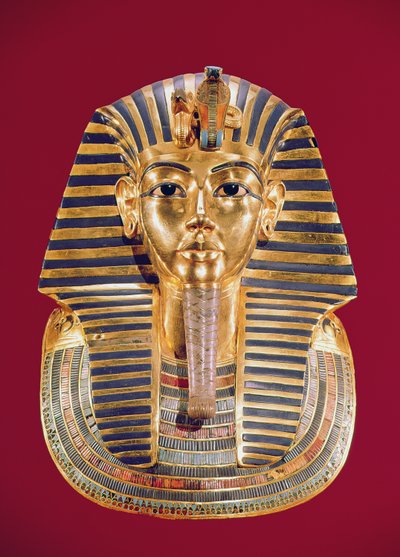 La maschera funeraria di Tutankhamon (c.1370-1352 a.C.) c.1336-1327 a.C., Nuovo Regno da Egyptian 18th Dynasty