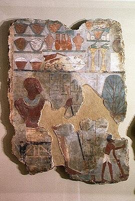 Lo scriba Unsou che sovrintende i lavoratori nei campi, dalla tomba di Unsou, Tebe Est, Nuovo Regno da Egyptian 18th Dynasty