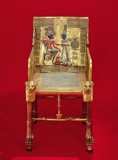 Il trono, dalla Tomba di Tutankhamon da Egyptian 18th Dynasty
