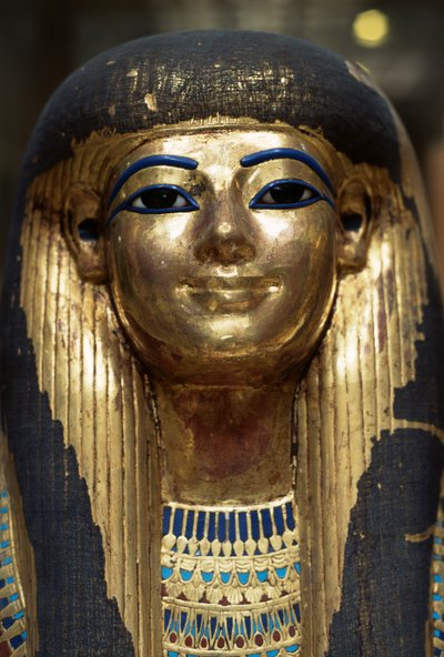 Maschera mortuaria di Tjuya, dalla Tomba di Yuya e Tjuya, Valle dei Re, Egitto, civiltà egizia, Nuovo Regno, Dinastia XVIII da Egyptian 18th Dynasty