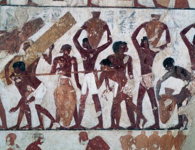 Trasporto di cibo per rifornire i magazzini del Tempio di Amon, Tomba di Rekhmire, nota anche come Tomba TT100, Sheikh Abd el-Qurna, Necropoli Tebana (Patrimonio Mondiale dell
