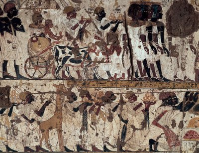 Omaggio alla nobiltà nubiana di Re Tutankhamon, Tomba di Huy, Qurnet Murai, Necropoli Tebana (Lista del Patrimonio Mondiale Unesco) da Egyptian 18th Dynasty