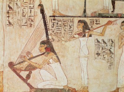Due musicisti, dalla Tomba di Rekhmire, Nuovo Regno da Egyptian 18th Dynasty
