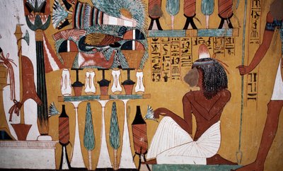 Pittura murale, Tomba di Sennedjem, Valle dei Re, Luxor, Tebe (Patrimonio dell