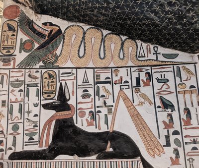 Anubi e cobra da Egyptian 19th Dynasty