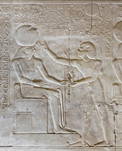 Bassorilievo, tempio di Seti I, Abydos, Egitto da Egyptian 19th Dynasty