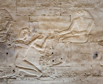 Bassorilievo, tempio di Seti I, Abydos, Egitto da Egyptian 19th Dynasty