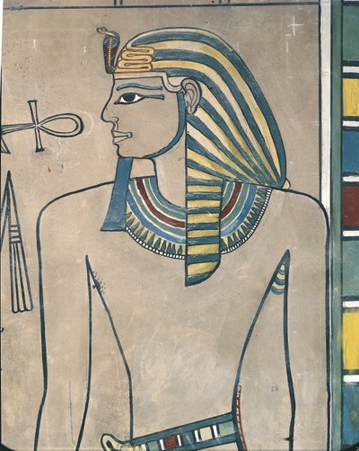 Egitto, Antica Tebe, Valle dei Re, murale del faraone Amenhotep III da Egyptian 19th Dynasty