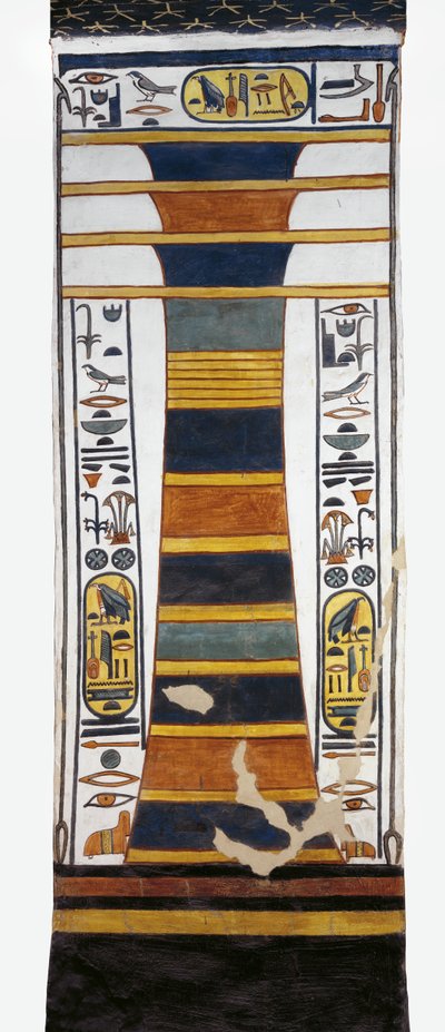 Egitto, Tebe, Luxor, Valle delle Regine, Tomba di Nefertari, pilastro Djed che rappresenta la colonna vertebrale di Osiride con midollo osseo della resurrezione, dalla XIX dinastia da Egyptian 19th Dynasty