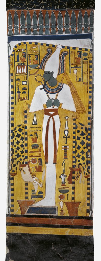 Egitto, Tebe, Luxor, Valle delle Regine, Tomba di Nefertari, pittura murale di Osiride nella camera funeraria della XIX dinastia da Egyptian 19th Dynasty