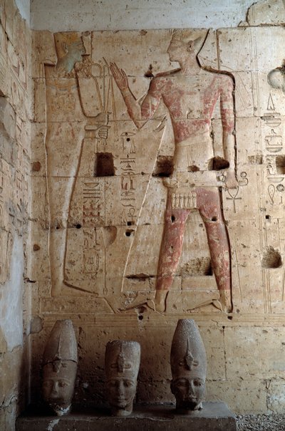 Antichità egiziana: bassorilievo dal tempio di Seti I ad Abido. 1318 a.C. Egitto da Egyptian 19th Dynasty