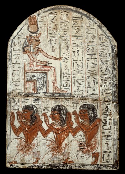 Antichità egizia: stele dello scultore Ken, artigiano a Deir el Medineh da Egyptian 19th Dynasty