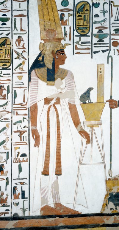 Nefertari, (dettaglio) dagli affreschi nella seconda camera della Tomba di Nefertari, Valle delle Regine, Luxor, Tebe (Patrimonio dell