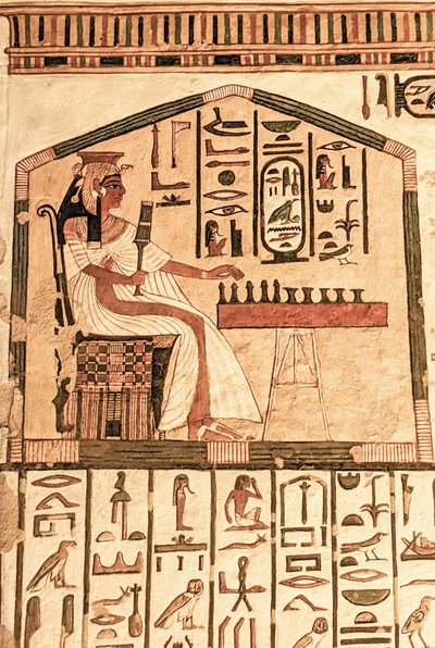 Nefertari che gioca a senet da Egyptian 19th Dynasty
