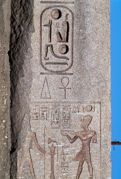 Obelisco con rilievi e iscrizioni di Ramses II, Grande Tempio di Amon, Tanis, Egitto, Nuovo Regno, Dinastia XIX da Egyptian 19th Dynasty