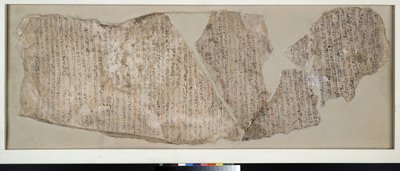 Ostracon, iscrizione in ieratico in nero e rosso con gran parte della storia di Sinuhe da Egyptian 19th Dynasty