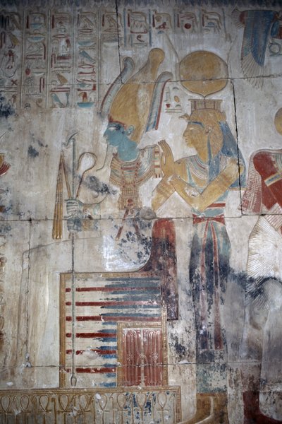Rilievo dipinto, cappella di Osiride, Tempio di Seti I da Egyptian 19th Dynasty