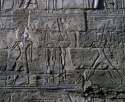 La regina Hatshepsut davanti al dio Amon (dettaglio) da Egyptian 19th Dynasty