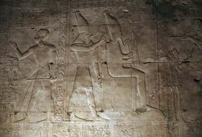 Rilievo, Tempio di Seti I, Abydos, Egitto, civiltà egizia, Nuovo Regno, Dinastia XIX da Egyptian 19th Dynasty