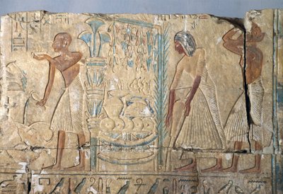 Rilievo dalla tomba di Netcherouymes, alto funzionario di Ramses II, Saqqara, Egitto, Civiltà Egizia, Nuovo Regno, Dinastia XIX da Egyptian 19th Dynasty
