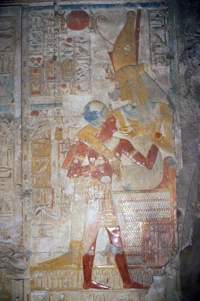 Rilievo di Sethos I (1303-1290 a.C.) e Iside, Nuovo Regno da Egyptian 19th Dynasty
