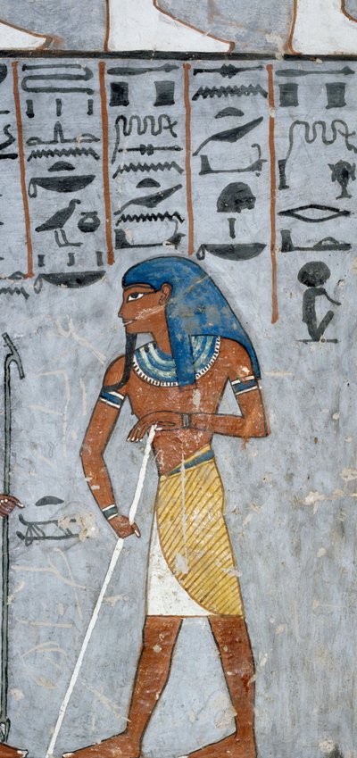 Il dio Atum, affresco, camera funeraria, Tomba di Ramesse I (KV16), Valle dei Re, Tebe (Lista del Patrimonio Mondiale Unesco) da Egyptian 19th Dynasty