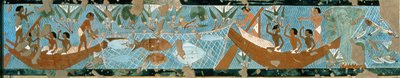 Affresco dalla tomba di Ipuy, Tebe, raffigurante una scena di pesca, Nuovo Regno, c.1275 a.C. da Egyptian 19th Dynasty