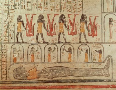Dettaglio dal Libro della Terra, dalla camera funeraria della Tomba di Ramses VI da Egyptian 20th Dynasty