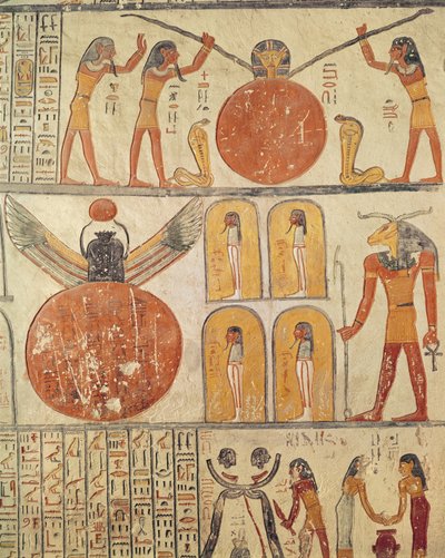 (Dettaglio) dal Libro della Terra, dalla camera funeraria della Tomba di Ramses VI (r.1143-1136 a.C.) Nuovo Regno da Egyptian 20th Dynasty