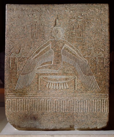 Iside Pterofora, dal sarcofago di Ramses III (c.11854-1153 a.C.) dalla sua tomba nella Valle dei Re, Nuovo Regno (granito rosa) da Egyptian 20th Dynasty