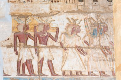 Immagine in rilievo dipinta sulla volta da Egyptian 20th Dynasty