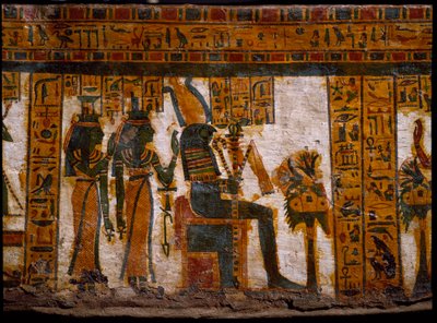 Antichità egizia: le divinità Iside e Nefti adorano Osiride da Egyptian 21st Dynasty
