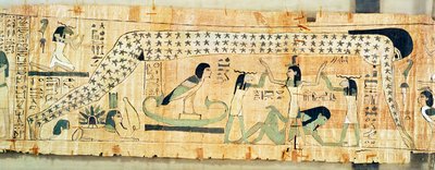 Papiro funerario di Djedkhonsouefankh che raffigura Geb e Nut, Terzo Periodo Intermedio da Egyptian 21st Dynasty
