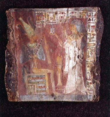 Interno del Sarcofago del Cantante, Toarnemiherti, che Mostra il Defunto che Offre Incenso a Osiride Intronizzato, Periodo Intermedio Tardo da Egyptian 21st Dynasty