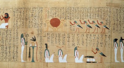 Papiro mitologico di Imenemsaouf, Terzo Periodo Intermedio, c.1000 a.C. (dettaglio) da Egyptian 21st Dynasty
