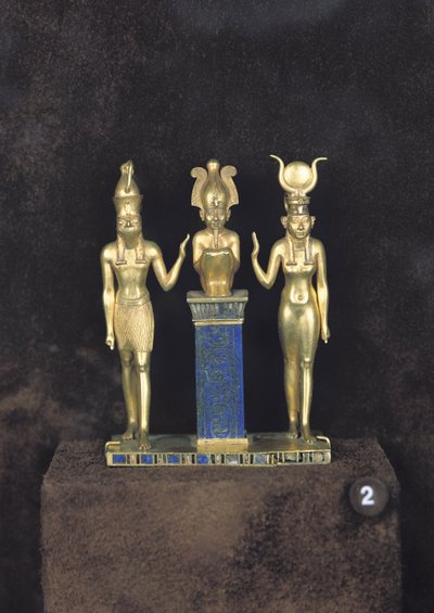 Osiride, Horus, Iside: La Triade di Osorkon II, regno di Osorkon II, c.874-850 a.C. da Egyptian 22nd Dynasty
