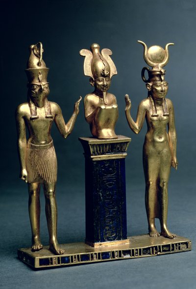 Triade di Osorkon II: Osiride fiancheggiato da Iside e Horus, Terzo Periodo Intermedio, c.874-850 a.C. da Egyptian 22nd Dynasty