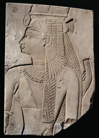 Rilievo di una consorte divina, Periodo Tardo, c.780-656 a.C. (arenaria) da Egyptian 25th Dynasty