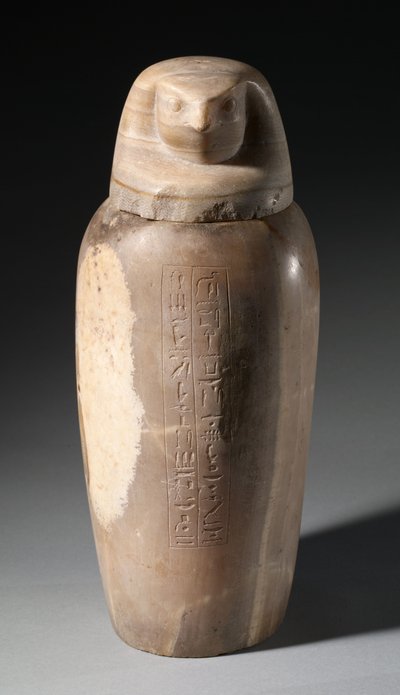 Vaso canopo con testa di falco, 664-525 a.C. da Egyptian 26th Dynasty