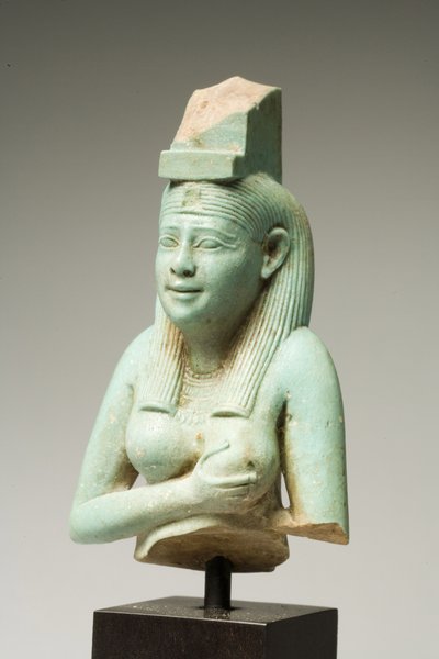 Frammento di Iside, Periodo Tardo Dinastico (faience) da Egyptian 26th Dynasty